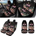 thumbnail image 2 of Uorisanigo Starry Dragonfly Flower Car Seat Cover Full Set, with Steering Wheel Protector Center Console Pads Headrest Shift Knob Covers Coasters Set Handbrake Seatbelt Shoulder Pad Key Chains, 2 of 7