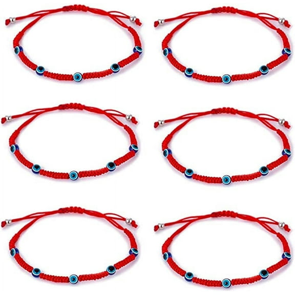 Nvzi-a Red Black String Kabbalah Evil Eye Charm Bracelets for Protection and Luck Adjustable Hand-Woven Red Cord Thread Friendship Bracelet Amulet Jewelry