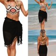 thumbnail image 2 of Hollowed Lace Beach Skirt Women Fringe Beach Wrap See Through Swimwears Wrap with Tassels Bathing Suit Coverup Skirt, 2 of 11