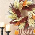 thumbnail image 5 of Hadanceo Fall Wreath,Artificial Grass Fern Autumn Wreath,Large Thanksgiving Harvest Decoration for Outdoor Front Door Farmhouse Home Decor, 5 of 9
