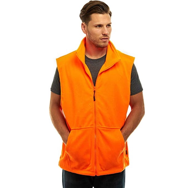 TrailCrest TrailCrest Mens Blaze Orange Fleece Hunting Vest, XL