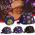thumbnail image 1 of Gorro con estampado navideño de enfermera a la moda, gorro de tela a prueba de polvo absorbente para el sudor, protección para los oídos con soporte para el ocio, 3 piezas Wmkox8yii gf9897, 1 of 7