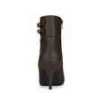 thumbnail image 2 of BLISSFUL STEP Women's Pointy Toe Buckle Stiletto Heels Ankle Boots, 2 of 7