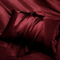 Seasonwood Satin Sheets Queen Satin Sheets Burgund 1800 Microfiber 4pcs
