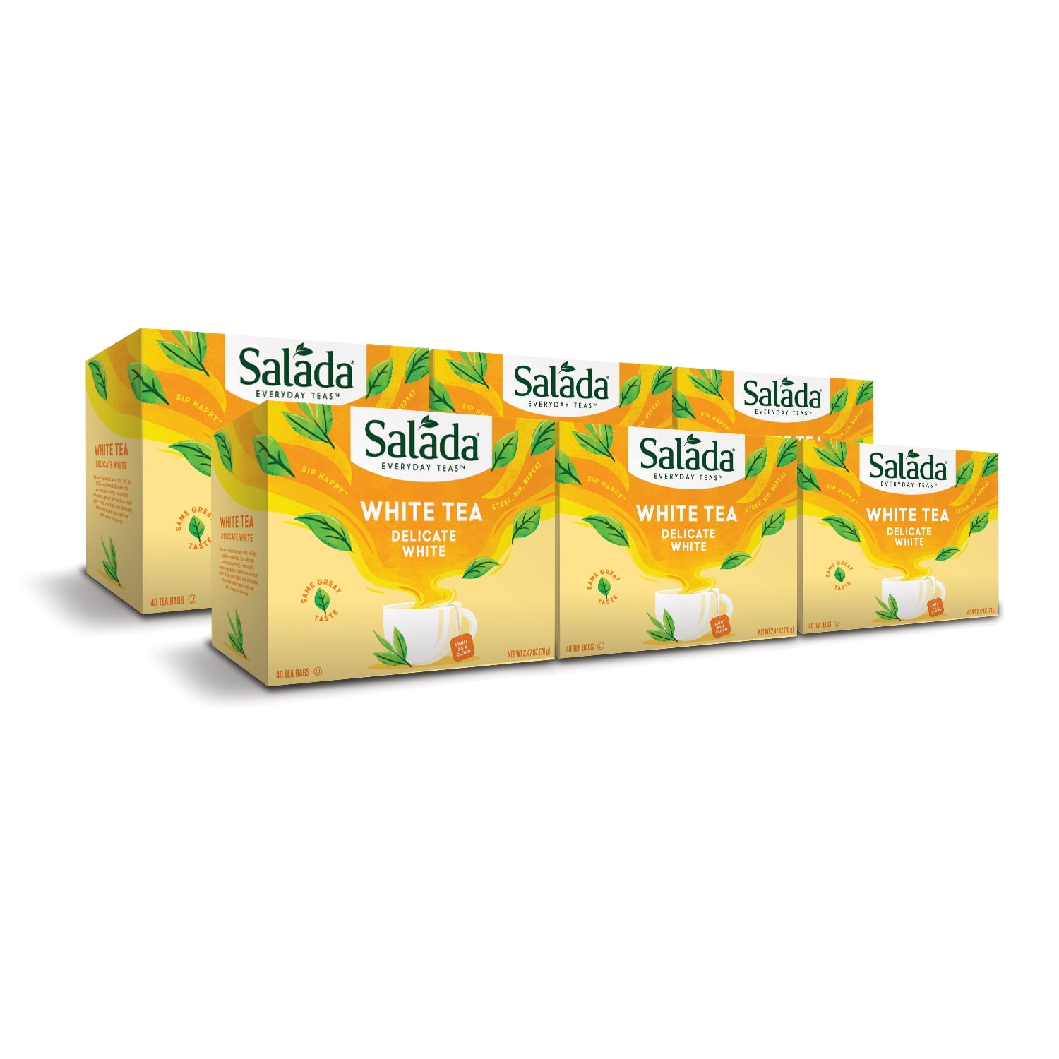 Salada White Tea with 40 Individually Wrapped Tea Bags Per Box (Pack of