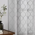 thumbnail image 2 of Pinewave Gray Sheer Curtains Geometric Embroidered Light Filtering Window Panels for Living Room Grommet Top W38 xL54 x2, 2 of 5