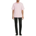 thumbnail image 5 of Cafe Luna Men's Short Sleeve Linen Cotton Panel Woven Shirt, 5 of 6