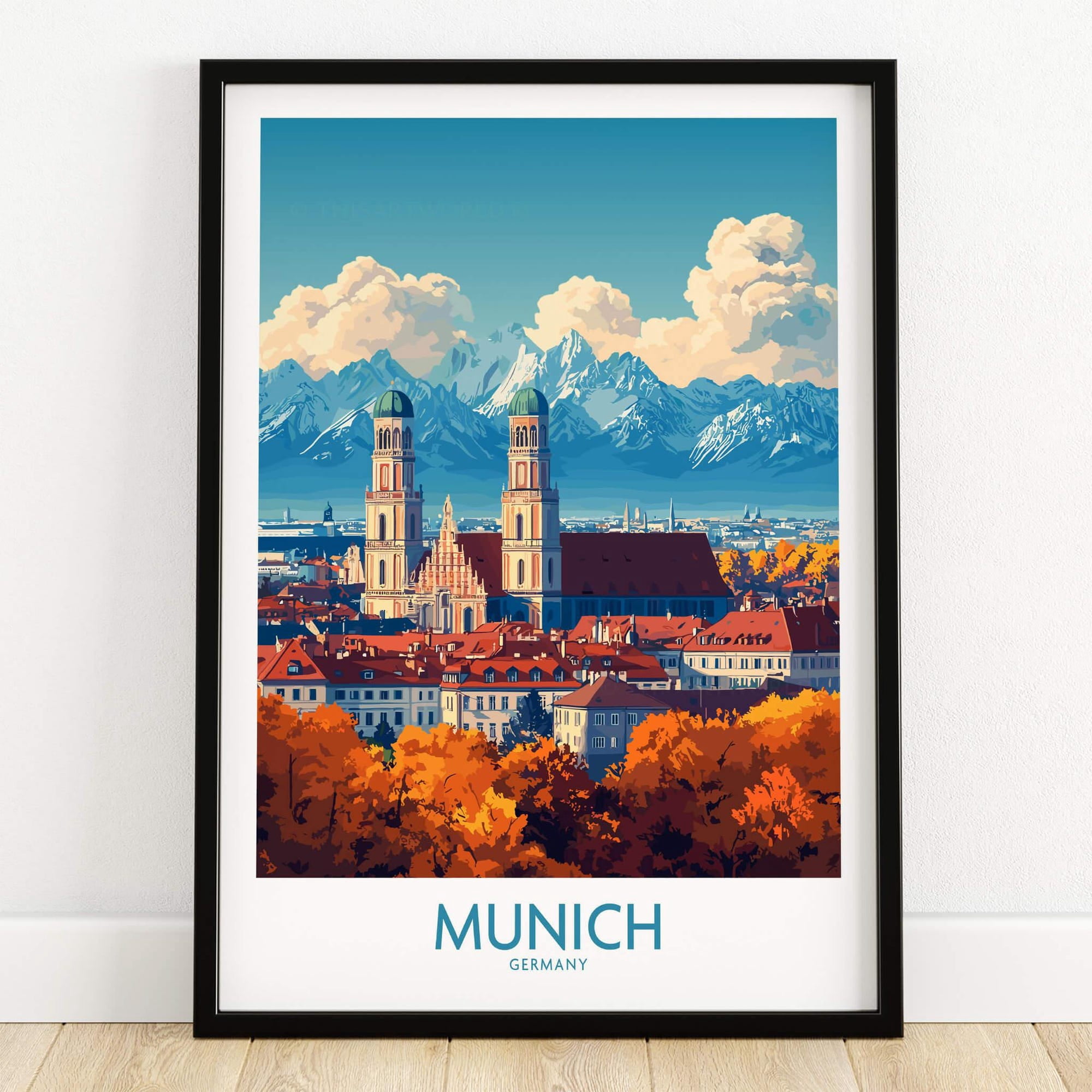 Munich Travel Poster Birthday Present Munich Wedding Anniversary gift