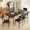 7-pcs-Black-Padded Chairs, variant on 7-Piece Extendable Dining Table Set,63"Kitchen Table with 6 Padded Chairs,MDF & Metal Frame,Space-Saving for 4-6 People, Small Spaces, Black