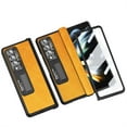 thumbnail image 2 of for Samsung Galaxy Z Fold 4 5G 7.6 inch Case with Hinge Protection, Full Body Case with Magnetic Kickstand & Tempered Glass Screen Protector PU Leather Phone Case for Galaxy Z Fold 4 2022,Yellow, 2 of 8