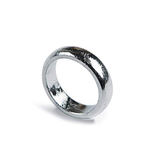 Genuine Natural Gibeon Iron Meteorite 925 Sterling Silver Jewelry Rings for Men Women Size 8