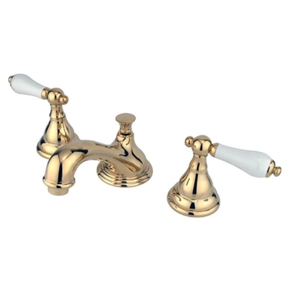 Kingston Brass Two Handle 8 in. to 16 in. Widespread Lavatory Faucet with Brass Pop-up - Polished Brass
