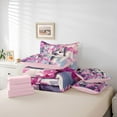 thumbnail image 6 of Homewish Pet Kitten Lovers 7-Piece Bedding Comforter Set,Japanese Sakura King Bedding Sets,Pink Cherry Blossom Bed Sheets For Girl Teens,Ultra Soft Home Decor Reversible, 6 of 8
