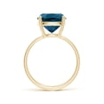 thumbnail image 2 of ANGARA Natural Cushion 5.8 ct London Blue Topaz Cocktail Ring in 14K Yellow Gold for Women (Size-12x10mm) | November Birthstone, Anniversary, Jewelry Gift for Women | Natural London Blue Topaz Ring, 2 of 10