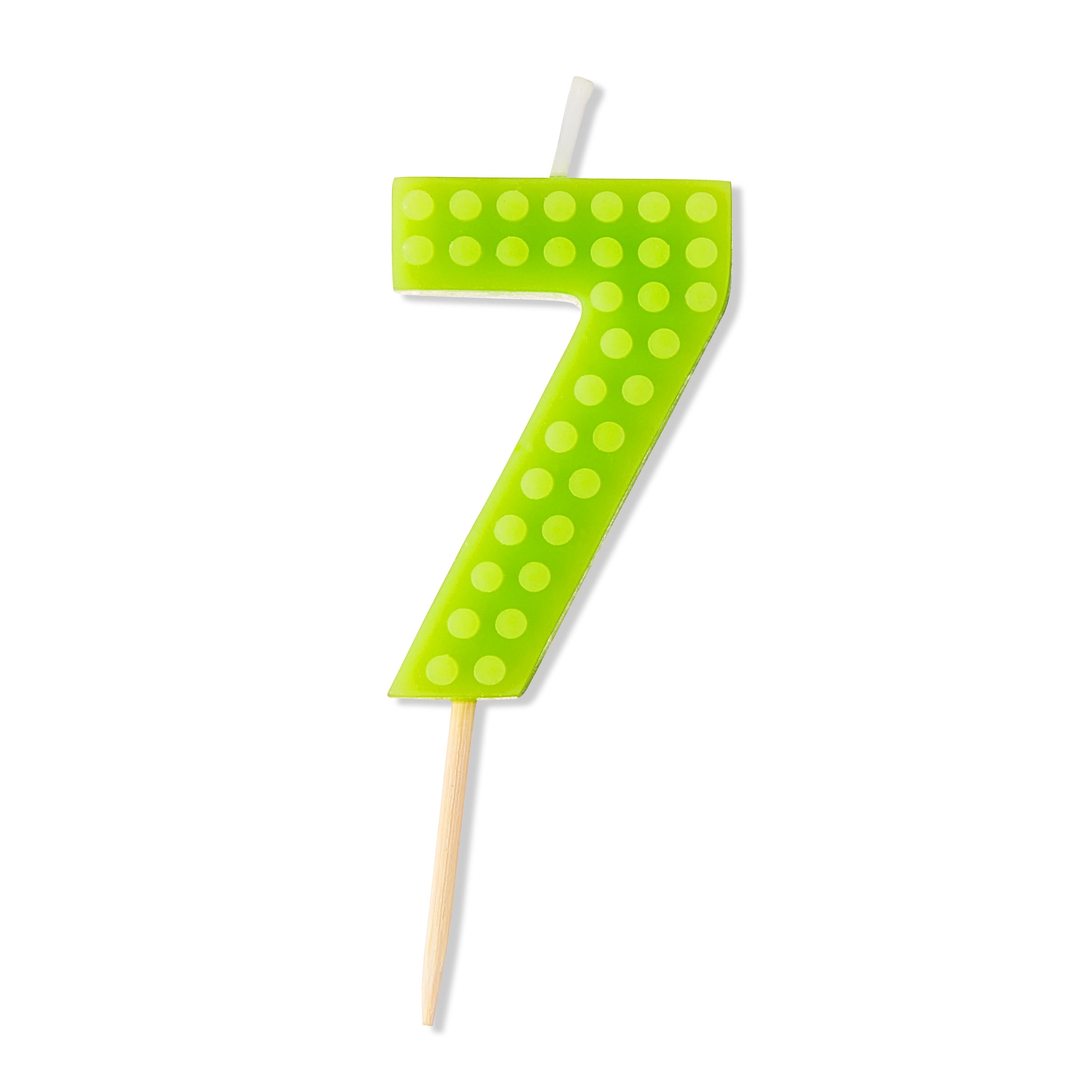 Green Building Block Number 7 Birthday Candle, by Way To Celebrate