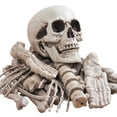 thumbnail image 3 of Hadanceo 14/18/24Pcs Halloween Skeleton Stake Set Skeleton Bone Decoration Plastic Skeleton Head with Feet Arm Skeleton Stake Haunted House Chamber Bar Props Halloween Party Decoration, 3 of 7