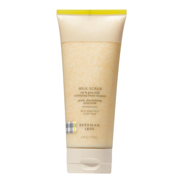 Exfoliante facial Beekman 1802 con leche de avena y cabra con perlas de jojoba, 180 ml