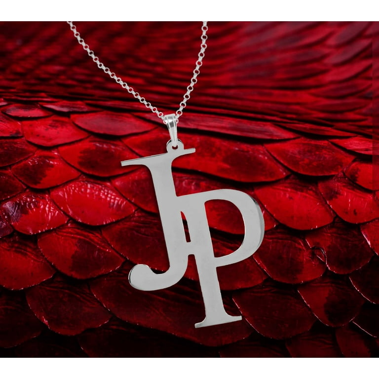 ♥ Personalized Letter Initial Monogram Pendant Necklace in - Main Image