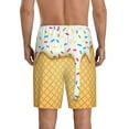 thumbnail image 3 of Daiia White Ice Cream Mens Woven Stretch Pajama Short,Short Pajama Pants-X-Large, 3 of 9