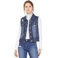 thumbnail image 1 of Unique Bargains Women's Turn Down Collar Button Denim Washed Vest, 1 of 6