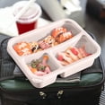 thumbnail image 4 of SouMaox Microwave Bento, Triple Divided Sectional Box, Portable Meal Container, Storing Salads Snacks, for Office Workplace Dining, 4 of 9