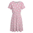 thumbnail image 4 of Seamless Pattern with Cute Teeth Short Sleeve Dress Women Summer Evening Dresses Ladies Sundress, 4 of 7