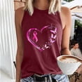 thumbnail image 2 of VKOYWKM Breast Cancer Survivor Tank Tops for Women Pink Ribbon Print Breast Cancer Awareness Tank Top Sleeveless Crew Neck Fight Cancer Shirts Vest Tops, 2 of 5