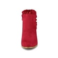 thumbnail image 2 of Unique Bargains Women's Ruffle Block Heel Ankle Boots Red (Size 6), 2 of 8