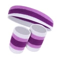 thumbnail image 5 of Tnobhg Sweatbands Set Soft Elastic Moisture Wicking Wristbands Breathable Quick-drying Vibrant Color Headband Athletic Bands Set, 5 of 8