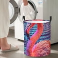thumbnail image 5 of Fotbe Digital Flamingo Vibrant Art Pattern Laundry Basket with Handles, Waterproof Large Laundry Hamper, Wash Bag for Corner Dorm, Rolling Laundry Basket with Handles-, 5 of 6