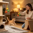 thumbnail image 6 of FEOLGEHLY Hanging Cotton Rope Cat Toy Ball for Teething and Chew Fun, Natural Braid Cat Toy for Indoor Cats, Cage-Mountable Multi-Pet Interactive Toy, Washable Cat Teething Toy (Yellow), 6 of 7