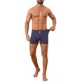 thumbnail image 2 of INSPIRE CHIC Men's Plaid Mid-Waisted Lightweight Breathable Knitted Boxer Shorts 3 Packs 32 1 Black 1 Dark Blue 1 Yellow, 2 of 5