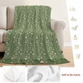 thumbnail image 5 of Sage Green Floral Blanket Soft Cozy Warm Throw Blanket for Couch, Plush Fuzzy Flannel Fleece Blankets for Sofa, Spring Flowers Bed Blankets Lightweight Gifts for Women, 50"x60", 5 of 9