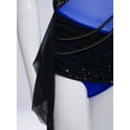 thumbnail image 5 of iiniim Girls Sparkly Lyrical Dance Sleeveless Asymmetrical Gymnastics Leotard Ruched Ballet Dress Blue 12, 5 of 7