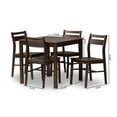 thumbnail image 2 of Baxton Studio Lovy Modern and Contemporary Walnut-Finished 5-Piece Dining Set, 2 of 6