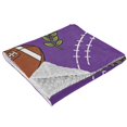thumbnail image 3 of Kids Blanket 60 x 50 Inch Double-Sided Fleece Nap Mat for Travel,Purple Rugby Ball Printed Machine Washable, 3 of 8