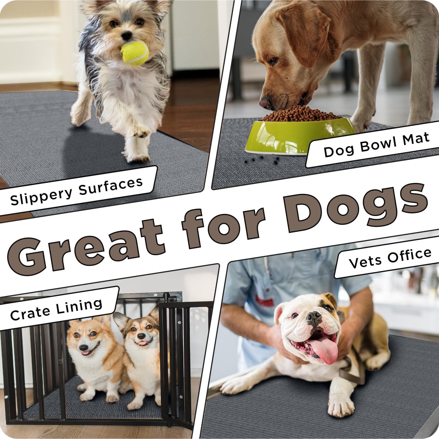 Grippety Slip-Resistant Floor Mat Roll & Yoga Mat – 25ft x 24" x 5mm – Cut-to-Fit Hallway Runner, Kitchen Mat, Drawer Liner, Shelf Liner, Bench Mat, Washable Pet Crate Pad, Cabinet Liner – Charcoal