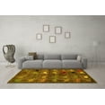 thumbnail image 3 of Ahgly Company Machine Washable Indoor Rectangle Abstract Yellow Modern Area Rugs, 6' x 9', 3 of 4