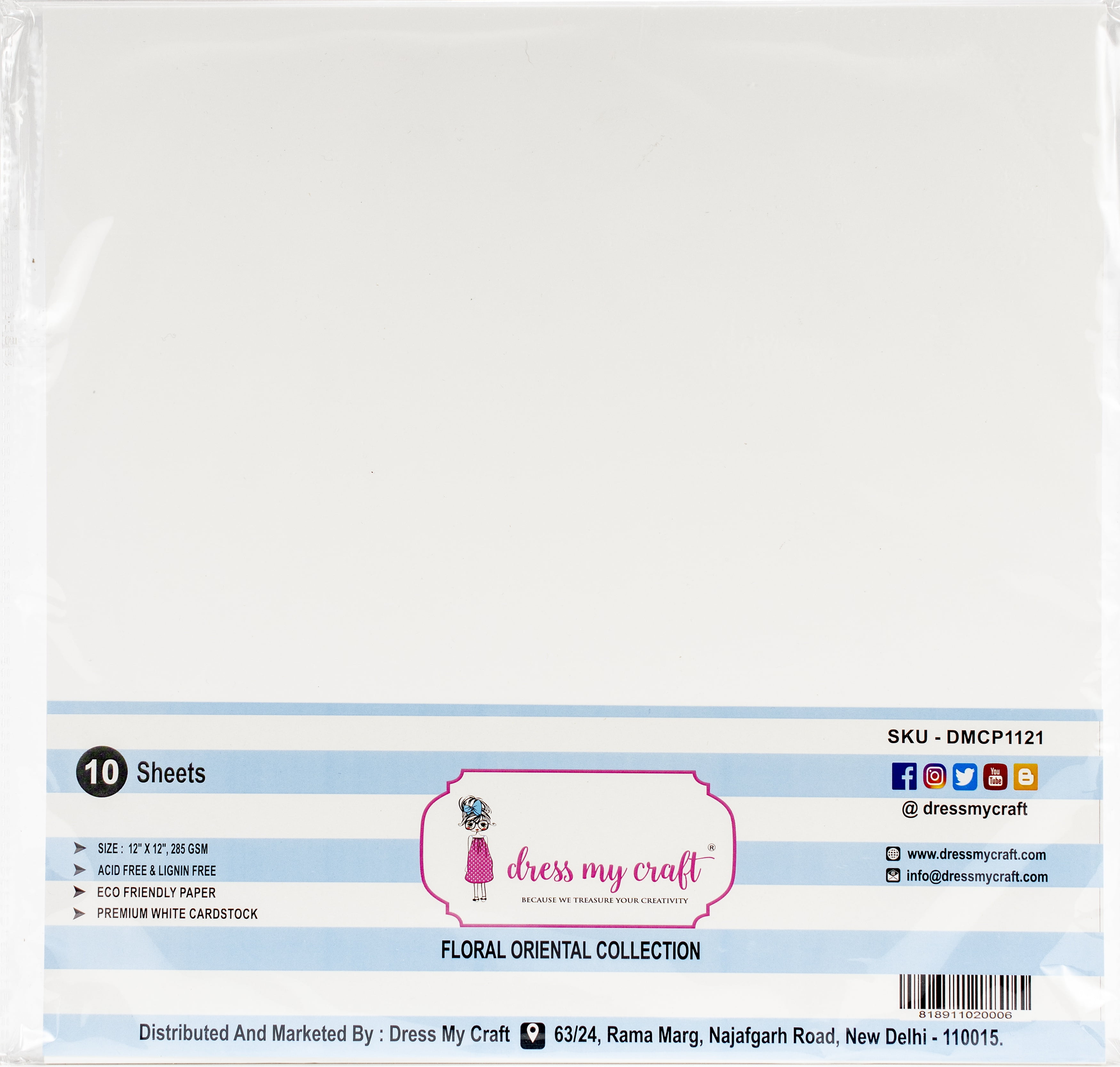 Dress My Crafts Flower Making Specialty Paper 12/"x12/" 10//pkg-white