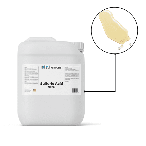 DIYChemicals Sulfuric Acid (HSO) - Sulphuric Acid 93-96% - 4 Gallon Pack