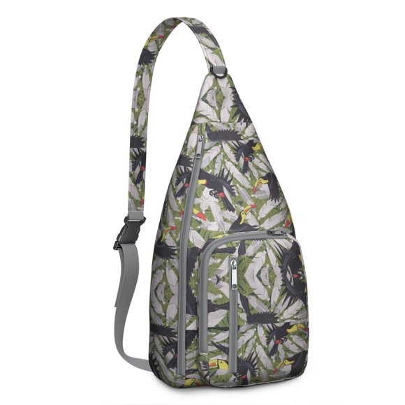 Sac à Dos Bandoulière Motif Oiseau Coloré, Rangement Durable pour Aventures en Plein Air et Cyclisme