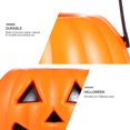 thumbnail image 3 of 2pcs Halloween Pumpkin Bucket Candy Storage Buckets Portable Pumpkin Lamp Orange, 3 of 7