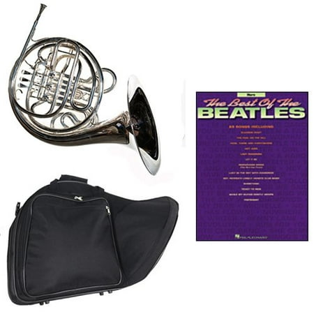 Band Directors Choice Silver Plated Double French Horn Key of F/Bb - Best of The Beatles Pack; Includes Intermediate French Horn, Case, Accessories & Best of The Beatles