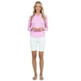 thumbnail image 2 of IBKUL Adult Female Adjustable Length Long Sleeve Polo, Candy Pink, Size: L (48000-CNP-L), 2 of 6