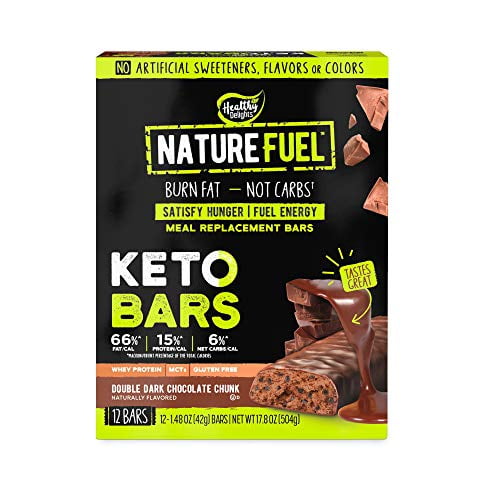 Healthy Delights, Nature Fuel Keto Meal Replacement Bars, Double Dark