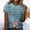 #2-Blue, variant on Womens Plus Size,Women's Casual Retro Printed Round Neck Short Sleeved Top