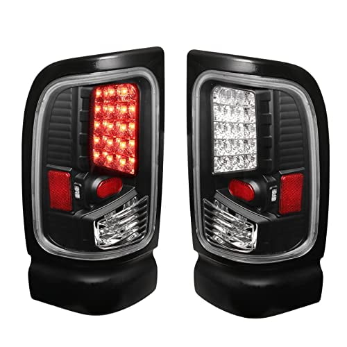 Rear LED Tail Lights Assembly Black Housing Clear Len Compatible