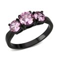 thumbnail image 1 of IP Black Stainless Steel Ring with AAA Grade CZ, Rose - Size 9, 1 of 1