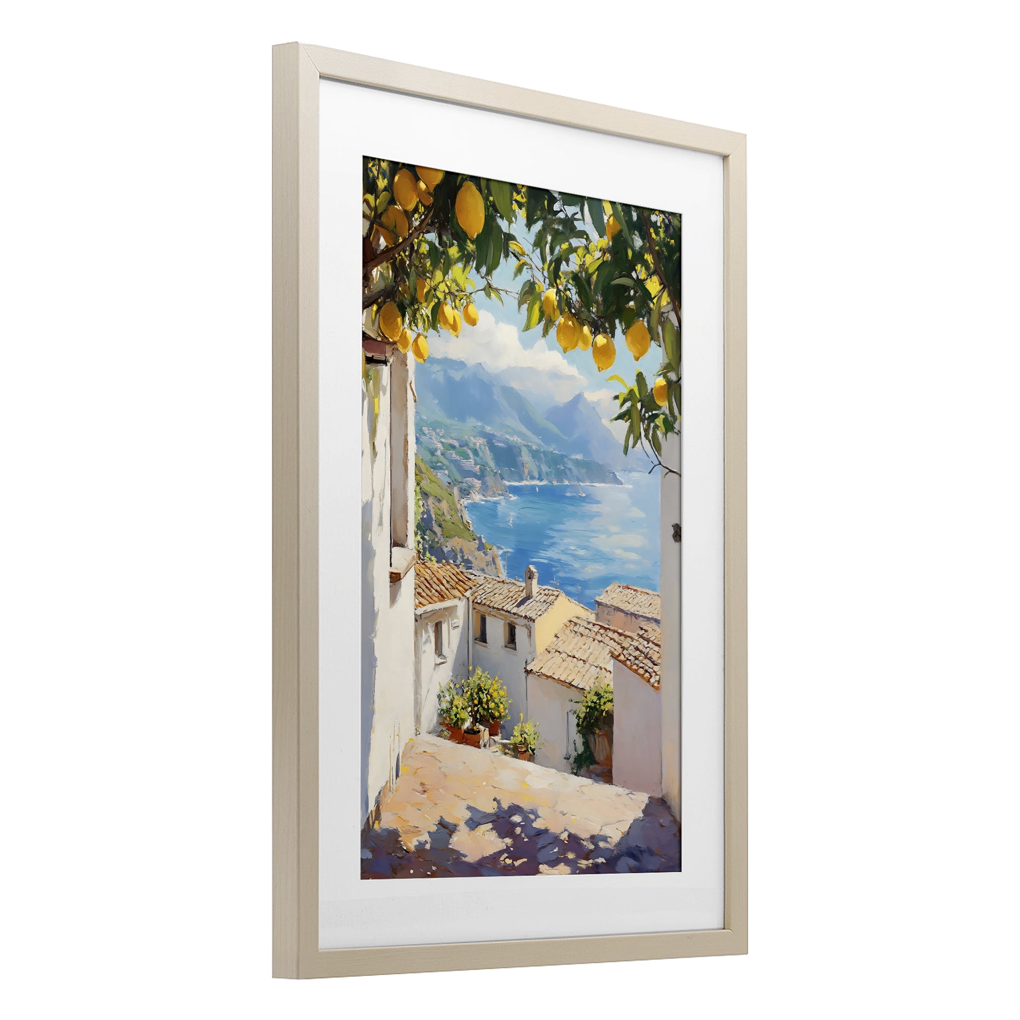 Stupell Industries Amalfi Coast Lemon Overhang Birch Framed Print Under Glass, design by LSR Design Studio