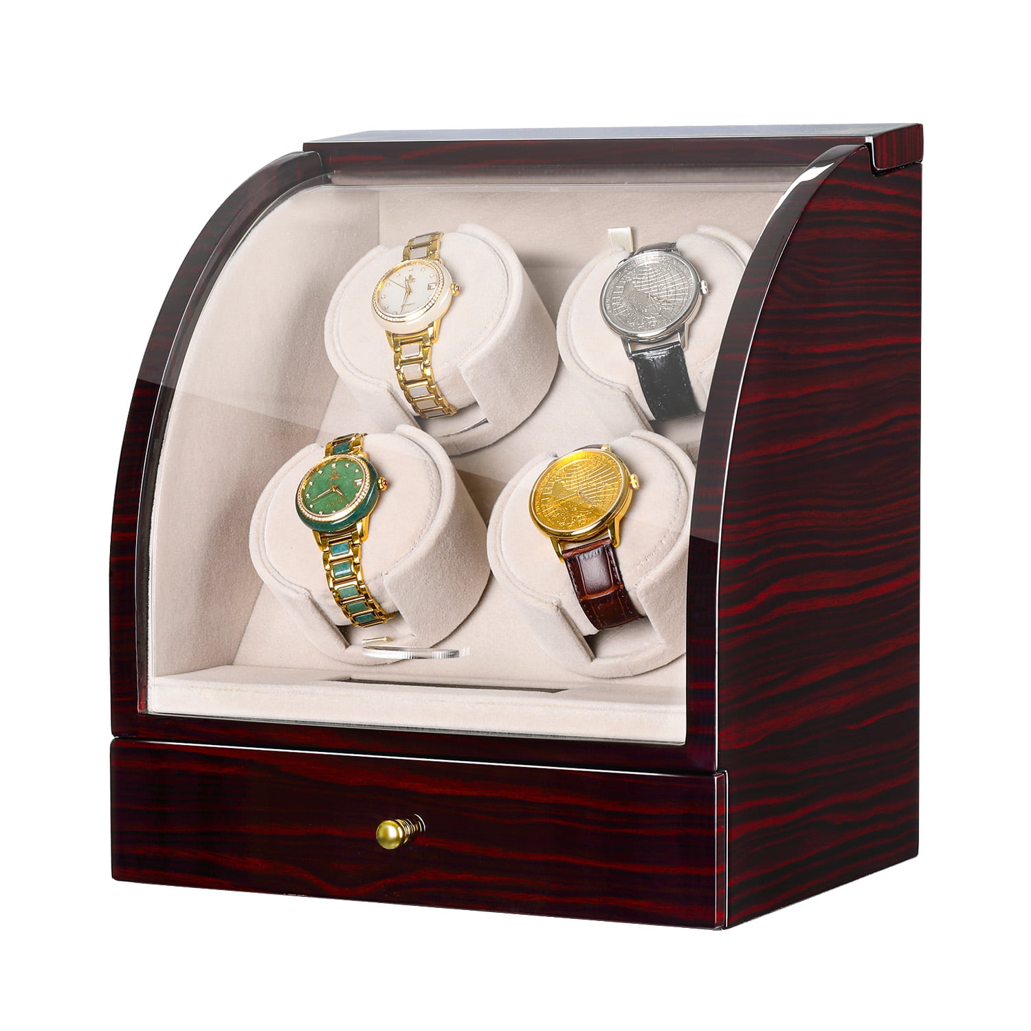 Chiyoda Watch Winder for 4 Watches with Storage, Qiuet Mabuchi Motors